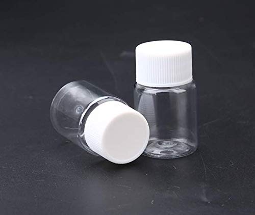 LASSUM 10PCS Empty Plastic Medicine Pill Bottle Container Solid Powder Medicine Chemical Bottles,20ML