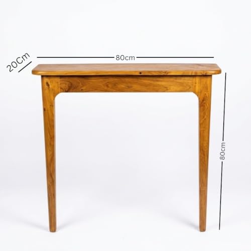 Image of Handmade Wooden 80Cm Console Table for Living Room | Side Entrance Table | merror Console Table Solid meterial Dark Teak Wood