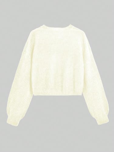 WDIRARA Women's Plus Size Round Neck Long Sleeve Crop Sweater Ribbed Knit Pullovers2