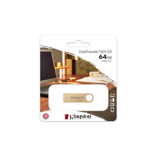 Image of Kingston DataTraveler SE9 G3 64B USB Flash Drive | USB 3.2 Gen 1 Speed | Up to 220MB /s | Premium Metal Casing | DTSE9G3 /64GB