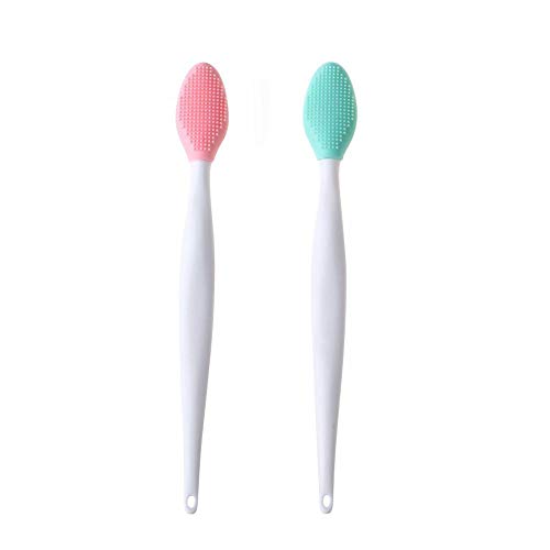 Lip Brush Tool,Double-Sided Silicone Exfoliating Lip Brush (2PCS)