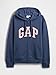 GAP womens Logo Hoodie Hooded Full Zip Sweatshirt Navy Cherries M