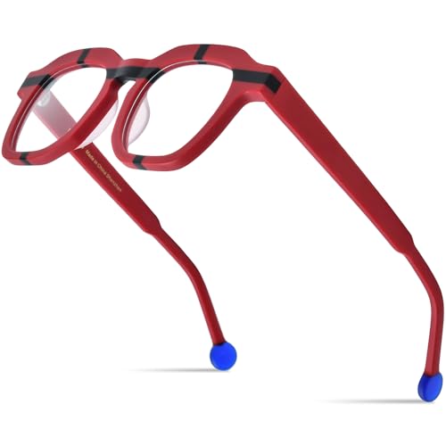 Image of HEPIDEM Multicolor Acetate Glasses Frame Women,Oversize Round Optical Eyeglasses