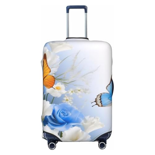 Flowers And Butterfly Print Luggage Suitcase Covers Elastic Washable Luggage Protector Luggage Covers For Suitcase