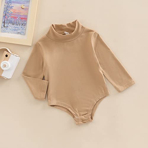 Unisex Baby Girl Boy Turtleneck Bodysuit Long-Sleeve Basic Onesie Solid Romper Shirt Fall Winter Clothes2