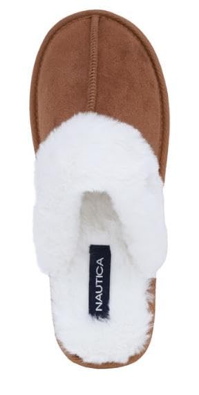 Nautica Women Fur Trimmed Warm Cozy Slippers (Tan, US Footwear Size System, Adult, Women, Alpha, Medium, Medium)2