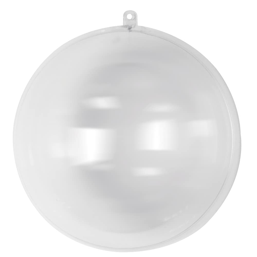 Rayher Hobby Clear Fillable Plastic Ball for Seasonal Crafts, Transparent Hanging Ball, Two-Part Bauble for Crafting and Decoration, diameter 20cm, 3945737
