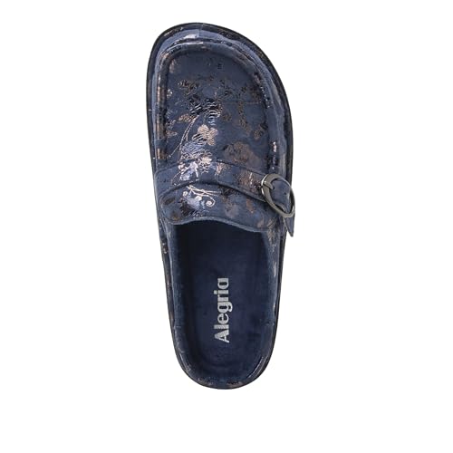 Image of Alegria Women's Brigid Leather Moc Toe Open Back Clog with Heel Cup