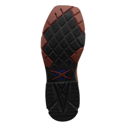 Image of Twisted X Men's 12 inch Western Work Boot, Color: Caramel Cafe & Green, Size: 7.5, Width: EE (MXBNW07-EE-07.5)