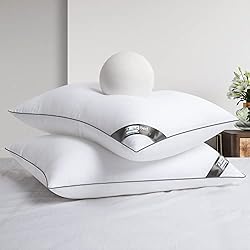 BedStory Nueva colección – Almohada de 50 x 70 cm, Juego de 2, Almohada de Hotel Gris pasapié de Lujo de diseño, Almohada Rectangular Llena de Microfibra Garantiza su sueño