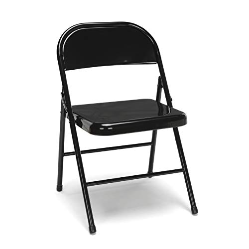 OFM ESS Collection Multipurpose Metal Folding Chair, Pack of 4, in Black (ESS-8200-BLK)