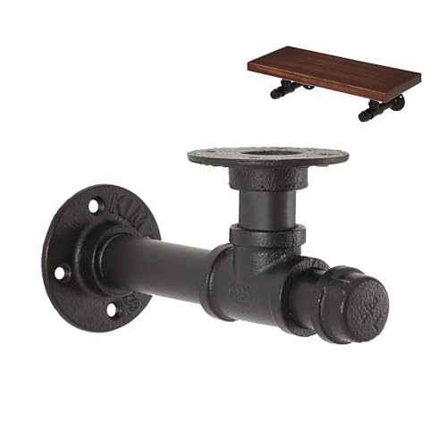 Gfamous Supports d'Étagère à Tuyaux,Support Tablette Mural Style Industriel,Equerre Etagere Noire,Equerre Murale Decorative,Utilisé pour Décorer la...