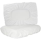 Nurtextil24 Nackenstützkissen Bezug Wasserdicht   30 x 50 cm   Kissenschoner Gesundheitskissen Überzug Baumwolle Weiß Universal Kissenschonbezug Spannbezug