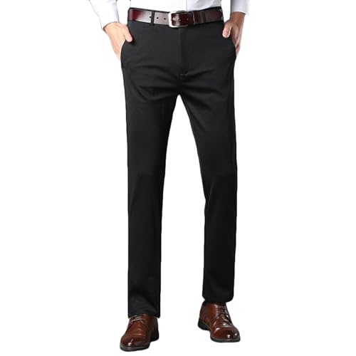 Men's Flat Front Suit Pants Stretch Fit Wrinkle-Free Casual Golf Work Dress Pant Business Slacks Comfy Trousers