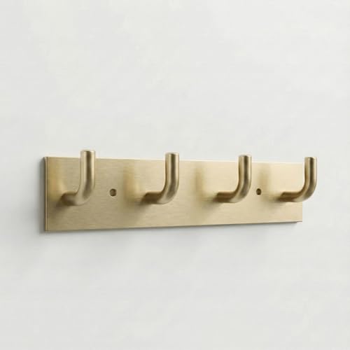 Image of Stainless Steel 4 Hook Cloth Hanger for Door /Dress Hanger Wall Mount /Bathroom Hooks for Hanging Clothes (Antique) Pack of 1-| 3 Years Warranty |
