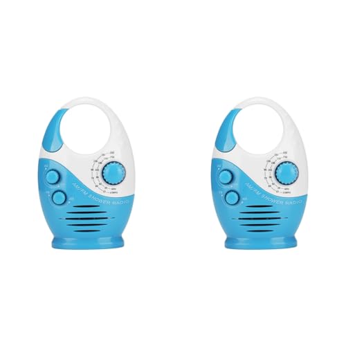 Radio de douche étanche pour votre salle de bain : lot de 2 haut-parleurs portables AM/FM