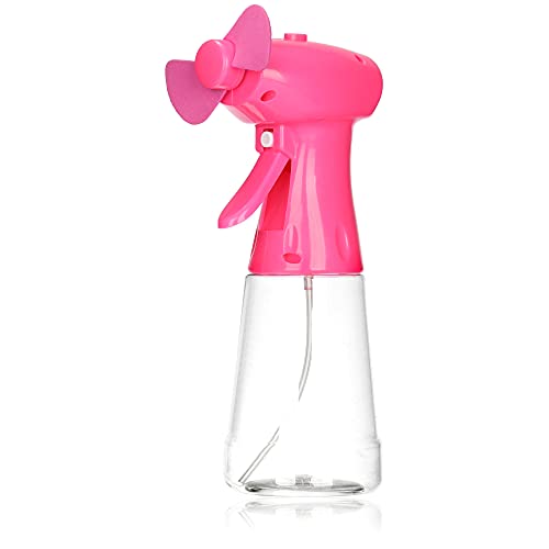com-four® Botella rociadora de abanico -Rociador de agua para refrescarse - Mini ventilador de mano [la selección varía] (01 piezas)