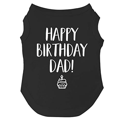 Happy Birthday Dad Dog Tee Shirt | Sleeveless | Pawty | Party Theme | Celebration Supplies | Photoshoot (Black, 5X-Large 171)