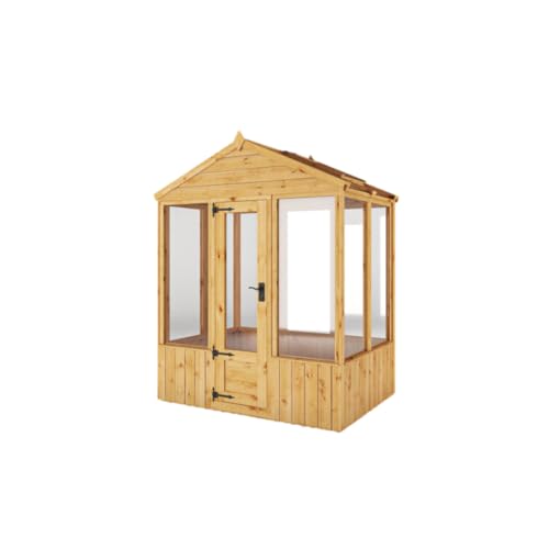 WALTONS | 4 x 6 Greenhouse | Wooden Outdoor Potting Shed | Apex Roof | Opening Vent | Single Door | Customisable Layout | 4ft x 6ft | 4x6 | (Styrene Glazing)