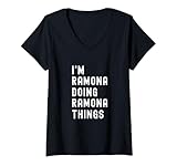 Photo Gallery donna sono ramona que fa cose di ramona maglietta con collo a v Photo Gallery donna sono ramona que fa cose di ramona maglietta con collo a v
