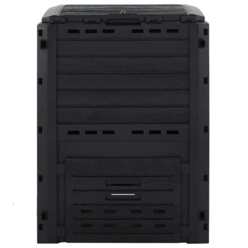 Compostiera da giardino, nero, 280 l, in polipropilene