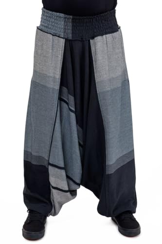 Sarouel ample unisexe Graphika pantalon bouffant gris grande taille stretch