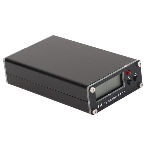 ASHATA FM Stereo Transmitter with Antennae Frequency 76-108MHz LCD Display, 2000m Range USB Type C Power for Drive in School Events
