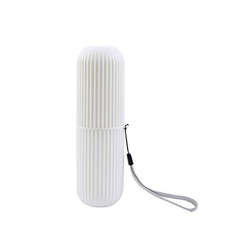 Hovico 1PC Portable Travel Toothbrush Box,Toothbrush Case Hiking Camping Protect Storage Box Travel Tooth Toothbrush Cover Toothpaste Organizer Toothbrush Holder (White)
