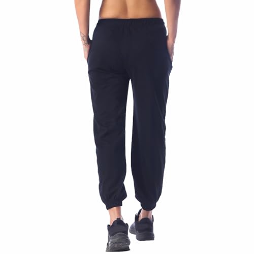 Image of London Hills Women's High Rise Cotton Blend Regular Fit Joggers Track Pants Solid Track Pants
