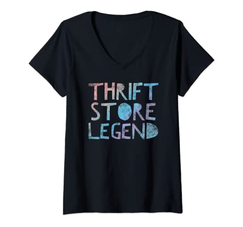 Mujer Thrift Store Legend - Funny Thrifty Shopper Cita Humor Camiseta Cuello V
