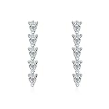 RDSGYZ Pendientes de platino 950 para mujer, pendientes cilíndricos con gota de moissanita, sin alergias, para mujeres y bodas, Metal precioso, Moissanita