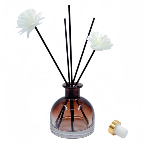 Set de 4 frascos difusores de vidrio recargables 100ml miniatura 5