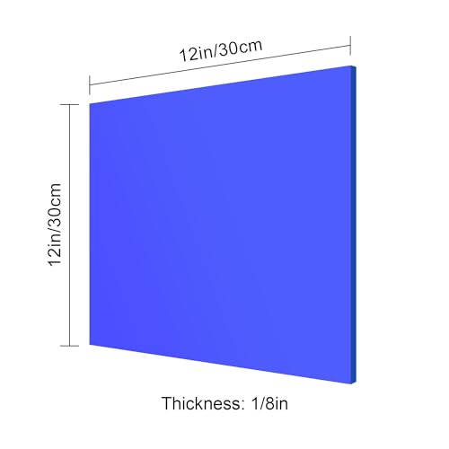 Image of 12x12 Inches Blue Mirror Acrylic Sheet - 2 Pcs Reflective Acrylic Panel for DIY Crafts, Home Decor & More (30x30 cm)