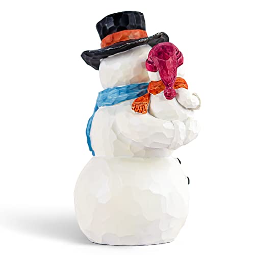 Aidlns Snowman Figurine Statue, Sculpted Hand-Painted Figure Birthday For Daughter Dad Xmas Present (Warm Winter) #TOP2