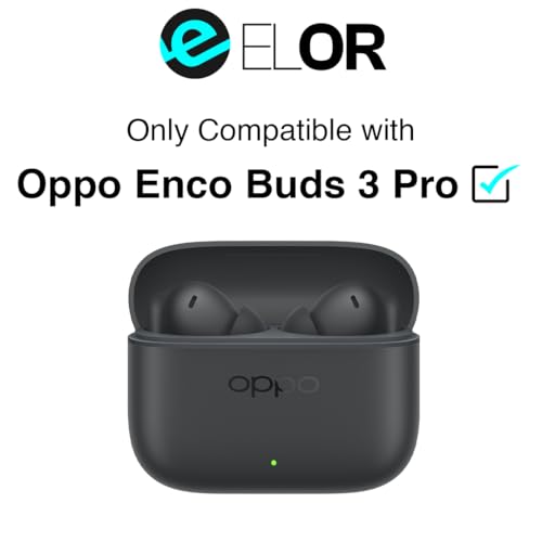 Image of ELOR Silicone Case Cover Compatible with Oppo Enco Buds 3 Pro (2025) (Earbuds Not Included) (Carbon Black)