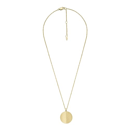 Image of Fossil Women's Gold-Tone Stainless Steel Pendant Chain Necklace for Women