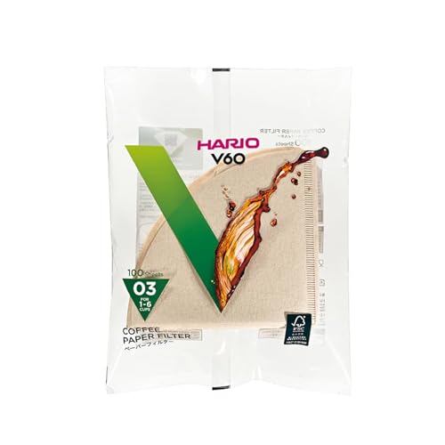 Hario V60 Paper Coffee Filter, Size 03, Natural,...