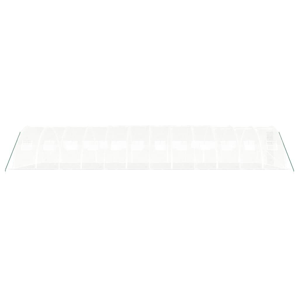 Homgoday Invernadero con Estructura de Acero Blanco 48 m² 12x4x2 m, Invernadero Caseta Jardín Terraza Plantas Semilla Cultivo Huerto Verduras Cubierta Casero