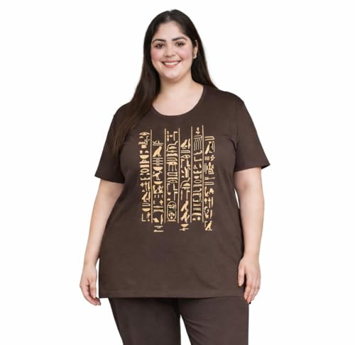 Image of In Love Women's Plus Size Longline T-Shirt with Side Pocket, 3 /4 Sleeve, Crew Neck
