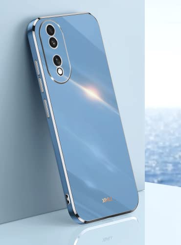 Cover per Honor 70 5G 6.67 Custodia per Telefono Antiurto dal Design Bordo Dorato Case - slim fit silicone tpu blu