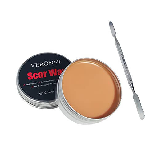 Halloween Fake Scars Wax, 60g SFX Wax Cosplay Kit de Maquillage Effets spéciaux, Cicatrice de modelage de blessure au Nez du Corps Professionnel, Brûlure théâtrale sur scène Festival FX Cover