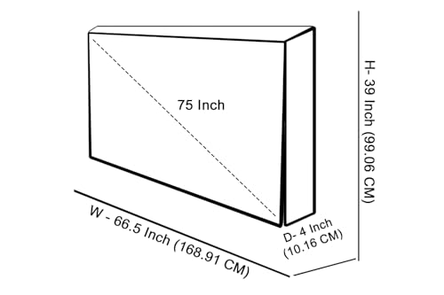 Image of The Furnishing Tree 75 Inch Waterproof & Dustproof PVC LED TV Cover - Universal Fit for All Brands, Dimensions of the Cover WxHxD In Inches: ( 66.5x39x4 ), Transparent