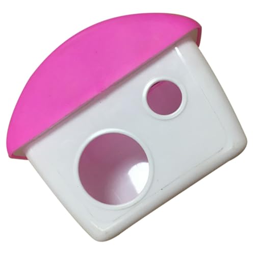 CIYODO Nido para Hámster de Plástico Rosa Refugio Cómodo y Cálido para Cobayas y Pequeños Roedores Casa Pequeña para Jaula Accesorio para Lecho de Conejillos de Indias