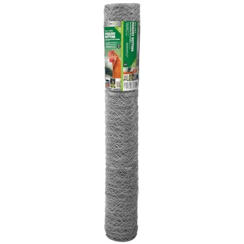 Image of YARDGARD 2 Inch Poultry Netting, Chicken Wire Fence, 20 Gauge Galvanized Steel, Rabbit Fencing, Bird Enclosures, Garden Protection and Plant Support, 48 Inches x 150 Feet