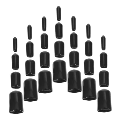 CIYODO 80pcs Screw Protective Cover Bolt Covers Caps Vacuum Caps Automotive End Caps Screw Pipe Covers Kit Caps for Carburetor Vacuum Plugs Hardware Plugs Flexible Screw Caps Black Rubber
