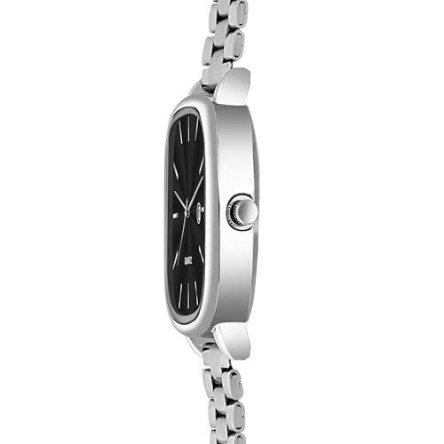 Image of Acnos Luxury Square Dial Quartz Watch for Men & Women - Stainless Steel Bracelet, Minimalist Analog Wristwatch with Date Window Pack of 1