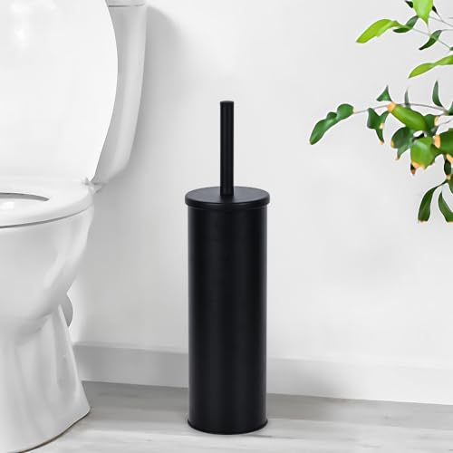 Deep & Sturdy Toilet Bowl Brush with Holder - Durable Scrubbing - Toilet Cleaners - Household Essentials - Silicone Brush - Bathroom Cleaner - Cleaning Supplies - Household Supplies, Matte Black by Zahari Home - Used condition - US$12.31