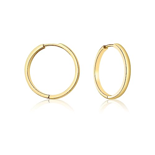 Mary & Jules Creolen Gold 925 Sterling Silber vergoldet, schlichte Damen...