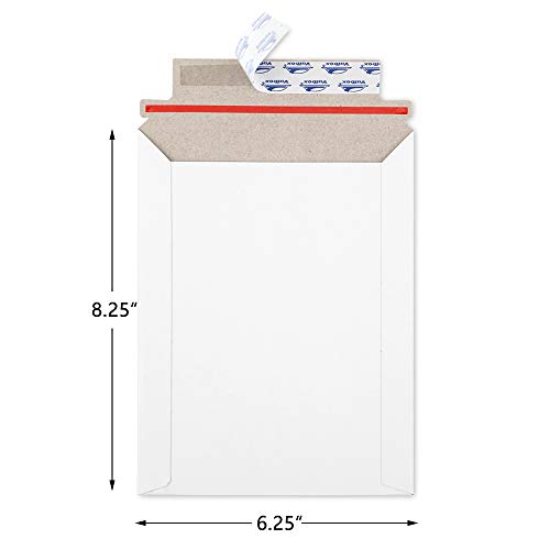 ValBox-6x8-Self-Seal-Photo-Document-Mailers-25-Pack-Stay-Flat-White-Cardboard-Envelopes-625-x-825-Inches