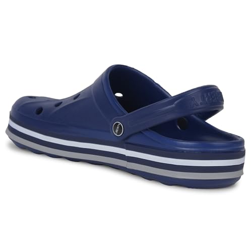 Image of Liberty A-HA LITEWALKNR Clogs for Men, Green & Navy Blue | Casual Slip-On Slingback Clog for Walking, Outdoor /Indoor Use | Solid Pattern, Fashionable Sandals with Lightweight Regular wear